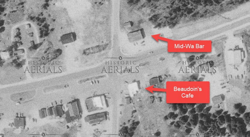 Mid-War Bar (John Henrys) - 1973 Aerial (newer photo)